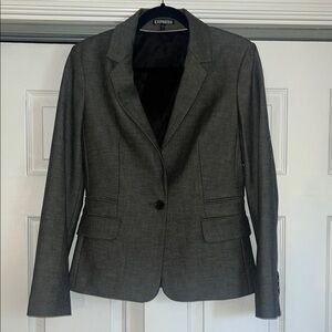 Express Gray Blazer Slim Fit Suit Jacket